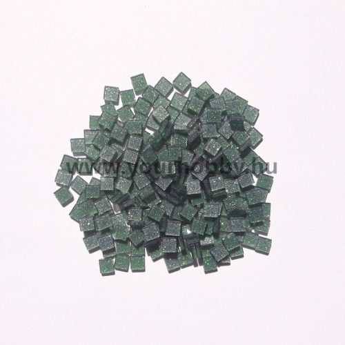 Akrilmozaik csillámos 0,5x0,5 cm - Fenyőzöld