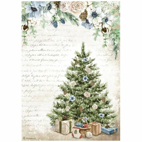 Stamperia Dekupázs rizspapír A4 Romantikus karácsonyfa