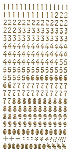 Matrica 10x23 cm számjegyek arany