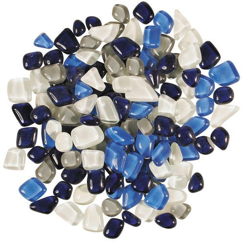 Üvegmozaik puha üveglapok 200 g kék-fehér mix