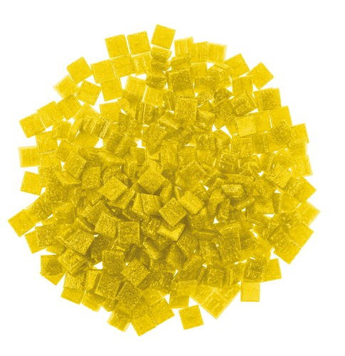 Üvegmozaik lapok 200 g 10x10 mm 300 db sárga