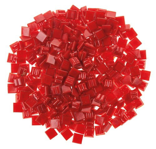 Üvegmozaik lapok 200 g 10x10 mm 300 db piros