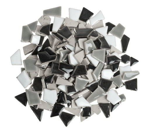 Mozaik cserépdarabok mini 200 g fekete-fehér mix