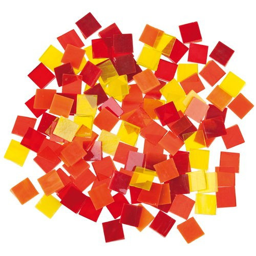 Tiffany mozaiklapok 200 g sárga-piros mix