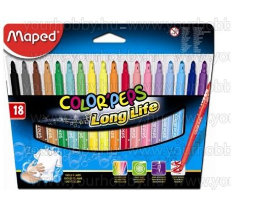 Filctoll készlet, MAPED "Color'Peps", 18  szín