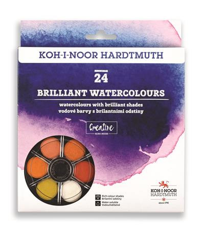 KOH-I-NOOR "Brillant" Vízfesték 24 darabos 22,5 mm