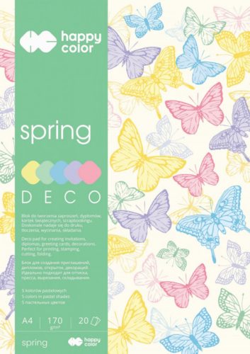 Happy Color Színes papírkészlet A4 170g 20 lap 5 árnyalat - Tavasz