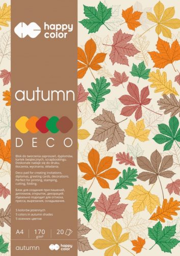 Happy Color Színes papírkészlet A4 170 g 20 lap 5 árnyalat őszi erdei színek
