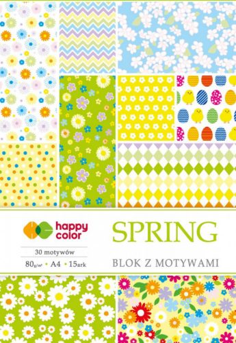 Happy Color Mintás papírkészlet 80g A4 15 lap 30 minta - Tavasz