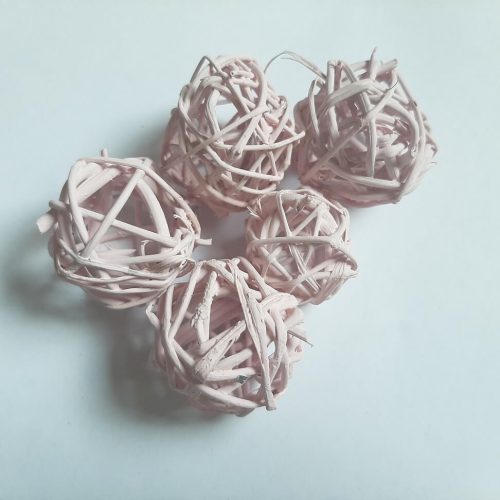 Vessző gömb vliágos rózsszín 5 db/csom