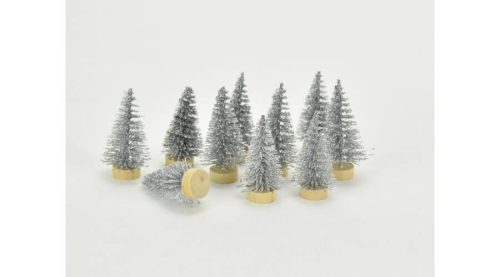 Fenyőfa ezüst glitteres 4 cm