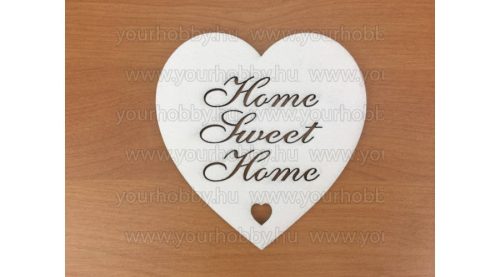 Fa "Home Sweet Home" szív fehér 10 cm 