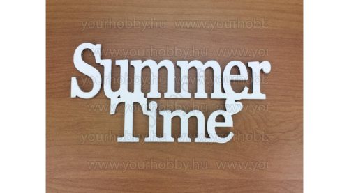 Fa "Summer Time" felirat koszorúra fehér 7x14 cm