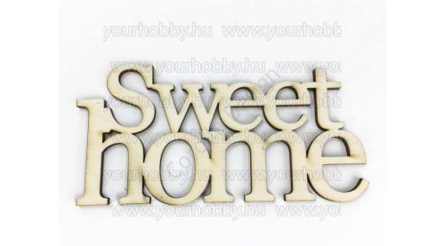 Fa "Sweet Home" felirat koszorúra natúr 7x14 cm