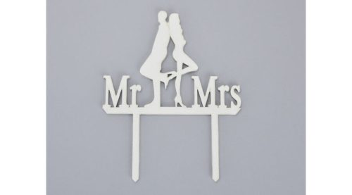 Esküvői tortadísz  Mr&Mrs beszúrós