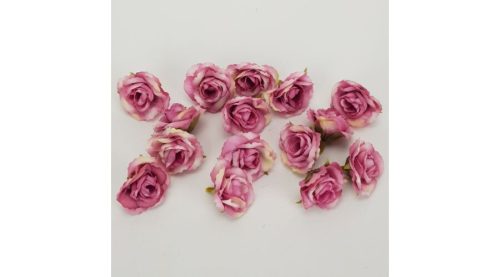 Fodros mini rózsafej krém-rózsaszín 4 cm 15 db/cs