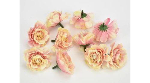 Fodros virágfej cirmos rózsaszín 4 cm 10db/cs