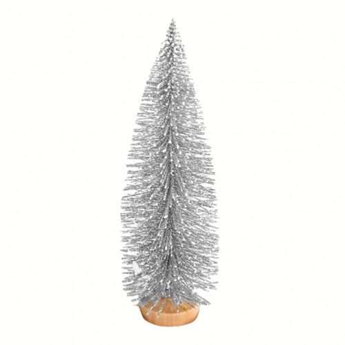 Fenyőfa ezüst csillámos 20 cm