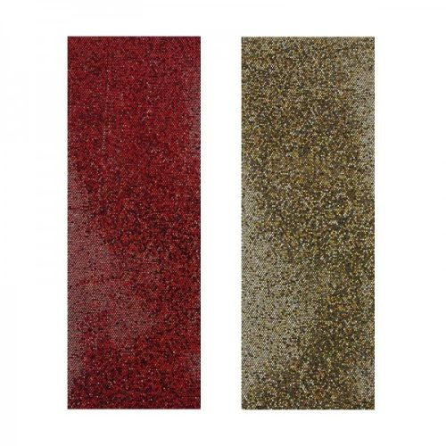 Öntapadós textil jellegű anyag Pailletten - flitter- stílus arany és piros 2 ív 10 x 29 cm