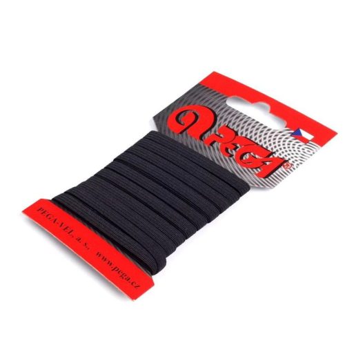 Gumipertli-gumiszalag kártyán 5 mm 5 m fekete