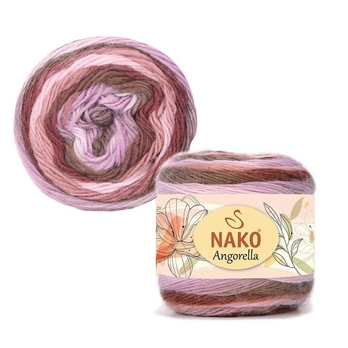 Nako Angorella kötőfonal 100 g 400 m rózsaszín-barna árnyalatai