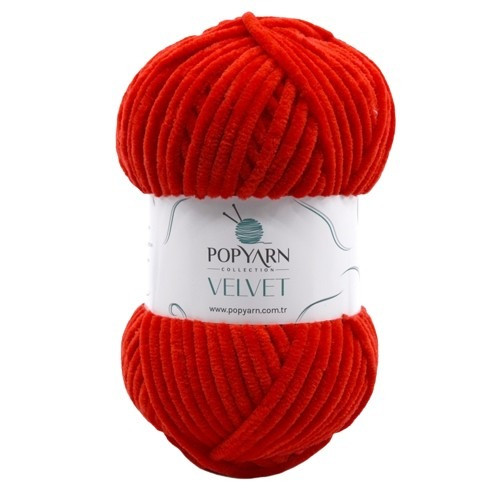 Popyarn Velvet zsenília fonal 100 g Piros