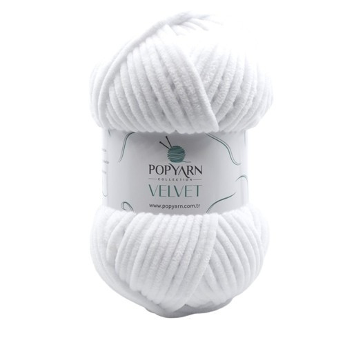 Popyarn Velvet zsenília fonal 100 g fehér