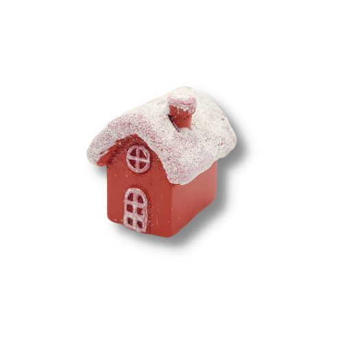 Polirezin piros ház kéménnyel