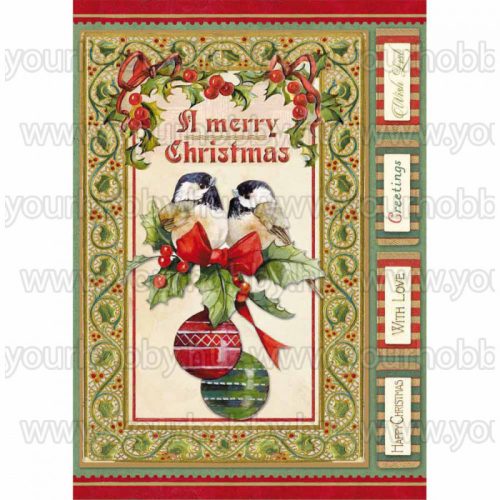 Stamperia Dekupázs rizspapír A4 Karácsonyi madarak DFSA4340