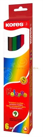 KORES Színes ceruza készlet hatszögletű 6 szín