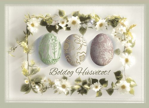 Húsvéti képeslap Díszes tojások