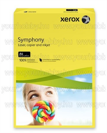 Másolópapír, színes, A4, 80g, XEROX "Symphony" sötétsárga (intenzív)