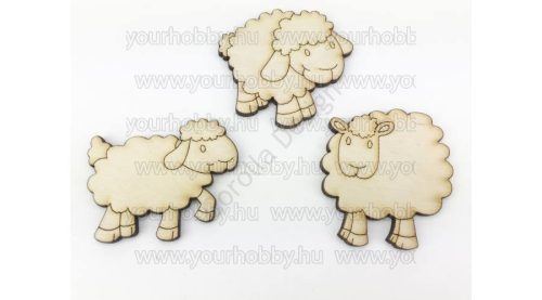 Fa legelő bárányok natúr 5 cm 3db/csomag 5927