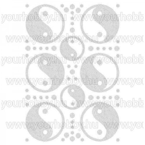 Vasalható strasszköves textil transzfer Yin-Yang A4