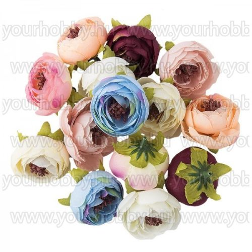 Dekorációs virágok, "Boglárka" 4cm különböző színűek, 14db