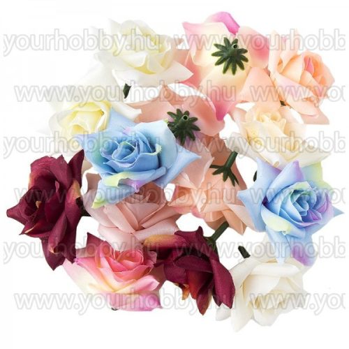 Dekorációs virágok, "Rózsa", Ø 5cm, különböző színűek, 18g