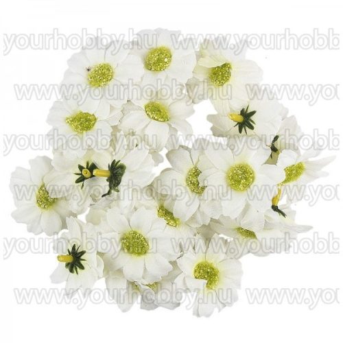 Dekorációs virágok, "Margaréta 3", 4cm fehér, 27db