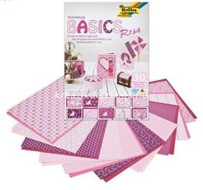 Mintás papírtömb Basics - rózsaszín 30 db
