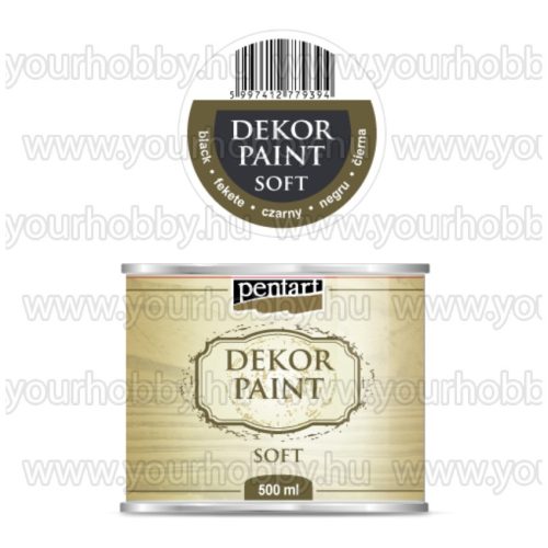 Pentart Dekor Paint Soft lágy dekorfesték 500 ml - fekete