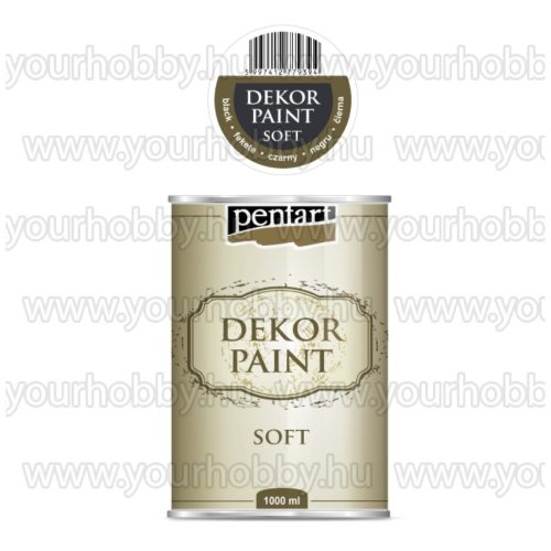 Pentart Dekor Paint Soft lágy dekorfesték 1000 ml - fekete