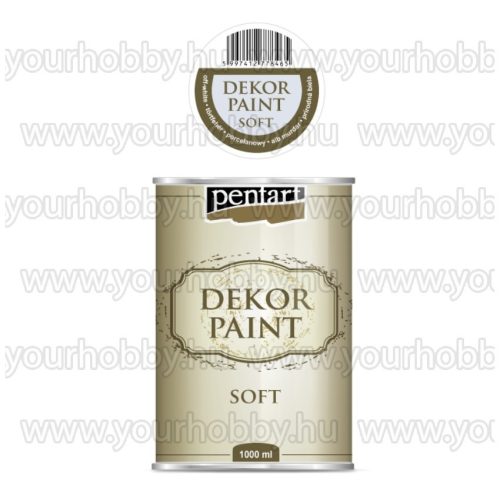 Pentart Dekor Paint Soft lágy dekorfesték 1000 ml - törtfehér