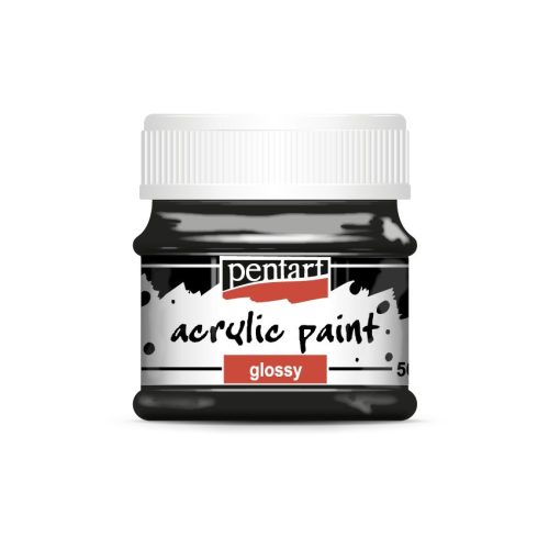 Pentart Fényes akrilfesték 50 ml - Fekete