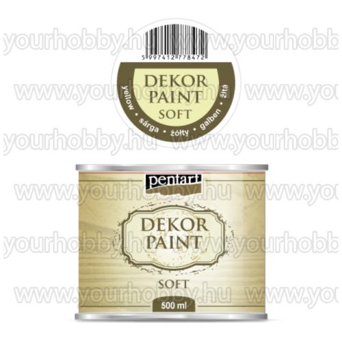 Pentart Dekor Paint Soft lágy dekorfesték 500 ml - sárga