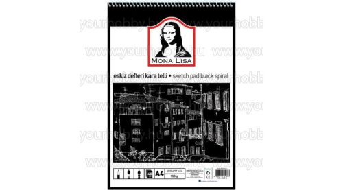 Mona Lisa vázlatfüzet fekete papírral A/4 40 lap 150 g