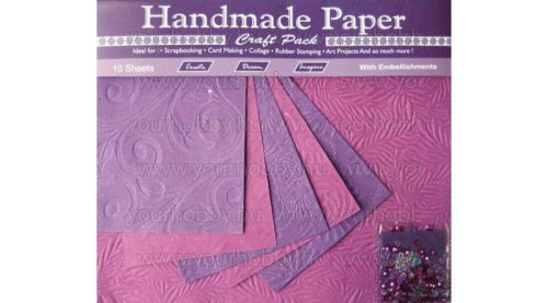 Cre Art kézzel gyártott kreatív papír 10 ív/csomag lila virág