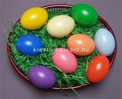 Húsvéti műanyag tojás 6 cm színes 2 kiszerelés - vegyes színek 25db/csomag
